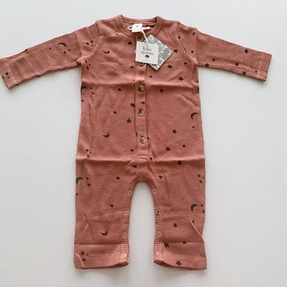Kate Quinn Organics Henley Union Suit 6-12 Months - Picture 1 of 5